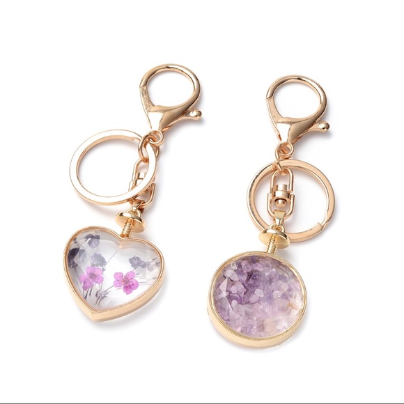 Accessories - Amethyst & Lavender Dried Flower Keychains